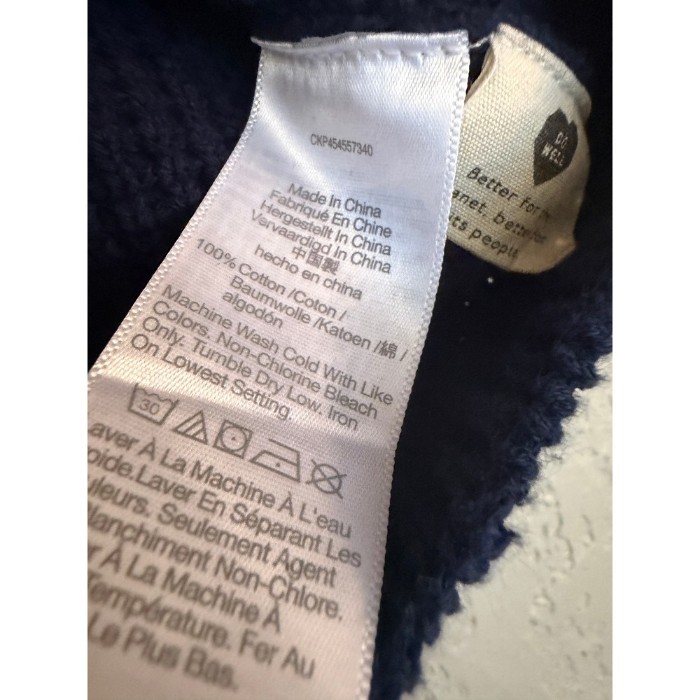 Madewell Navy Blue Waffle Knit Button Back Short Sleeve Sweater Top Size L - Picture 5 of 8